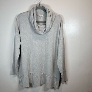 Garnet Hill Cowl Neck Knit Tunic Gray Size Large